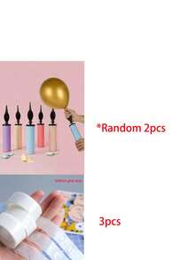 1pc Portable Manual Balloon Pump, Handheld Balloon Inflator Suitable For Latex & Foil Balloons, Mini Manual Balloon Pump, Portable Balloon Pump, Balloon Accessories, Birthday Party Supplies, Wedding Party Decorations, Baby Shower Balloon Set, Graduation Party Decor, Ideal For Party Decorations, Random Color - Solid Color - View 15