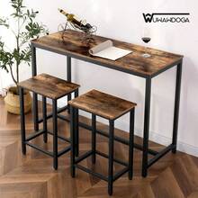 Juego de mesa de comedor con sillas, mesa de bar y juego de sillas - Negro - Ver 10