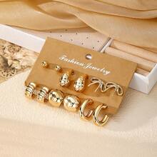 VKME Set de 12 piezas de pendientes con forma de lazo de material metálico - XH92825697/98 - Ver 5