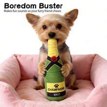 1pc Plush Squeaky Dog Doll - Champagne Bottle, Pet Valentine's Day Gift, Dog Boredom Buster, Built-In Sound Device For Cats & Dogs, Soft Material Protects Teeth, Suitable For Medium/Small Dogs & Puppies, Chew Doll, Throw Doll - Multicolor - View 7