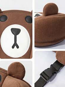 1个儿童汽车座椅头枕，泰迪熊旅行枕，安装简便，舒适睡眠支撑，透气面料，可调节，硅胶防滑颗粒，适用于婴儿车和汽车，婴儿旅行睡眠配件！ - 兒童汽車座椅頭枕 - 查看 8