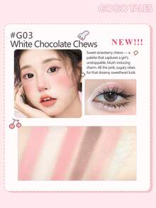 GOGO TALES 可爱心形眼影盘，包含眼影、腮红和高光，哑光和珠光质地，粉色、棕色和中性色调，一盘搞定所有妆容，打造柔和、浓郁和约会妆容，GOGOTALES - #G03 Sweet strawberry gummies - 查看 6