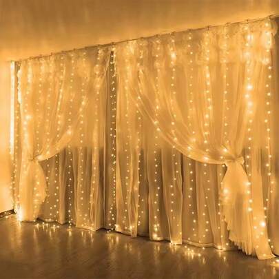 Luces de cortina con alimentación USB, ornamento colgante decorativo, 8 modos de iluminación, control remoto, decoración del hogar y dormitorio, decoración de bodas y fiestas, regalo de cumpleaños, ambiente festivo
