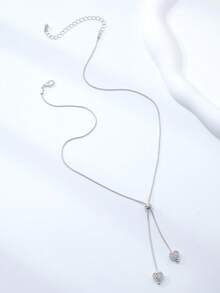 1 Pc Faux Clock Watch Necklace Bow Necklace Heart Locket Necklaces Jewelry For Girl - Multicolor - View 7