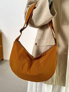 LECEY Unisex Sports Diagonal Shoulder Messenger Bag, Dumpling Shape, New Spring 2026 Collection - Brown - View 2