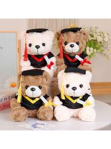 9.84 Inch Mini Graduation Bear Plush Doll With Doctoral Cap, Teddy Bear Doll Suitable For Graduation Season, Halloween, Thanksgiving, New Year, Valentine's Day, Mother's Day, Carnival Gifts, Outdoor Holiday Decor For Living Room, Sofa, Bedroom, Car, Children's Party Favors - Multicolor - View 9