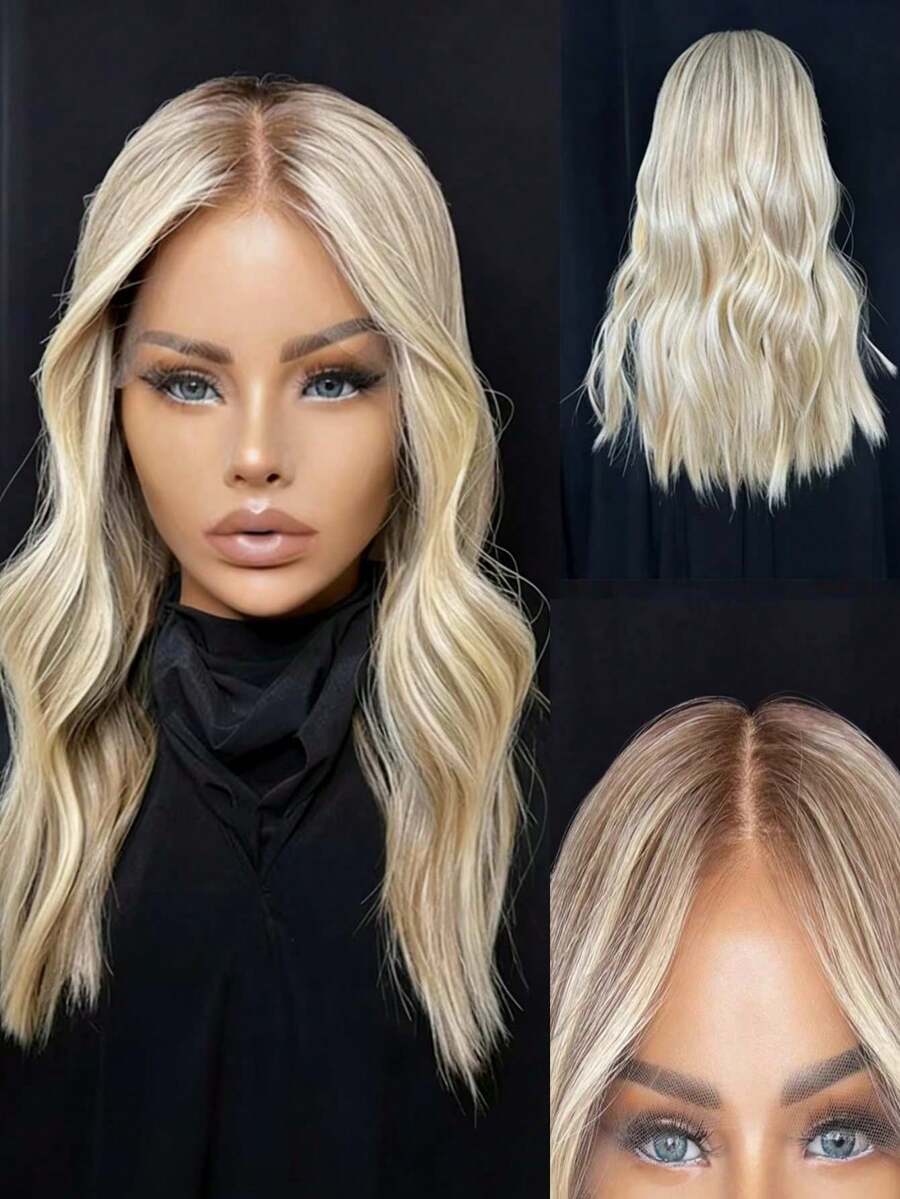 Ash Blonde Highlight Short Body Wave Lace Front Wigs Human Hair Natural Hairline 13x4 Hd Lace Frontal Wig Human Hair Glueless Wigs Pre Plucked 180 Density Water Wave Bob Human Hair Wigs For Women With Baby Hair - 根根分明與漸層 - 查看 1