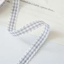 5yards 10mm Wavy Edge Plaid Ribbon Grid Bows & Ribbons For Home Wedding Christmas Valentine's Day Decorations DIY Gift Wrapping - Pick Colors - View 14