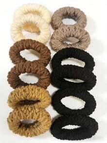 5/10 chiếc dây buộc tóc co giãn cao, bản rộng và dày, thích hợp cho kiểu tóc đuôi ngựa và các kiểu tóc hàng ngày, trang trí phòng tắm, mùa thu, mùa tựu trường. - Nhiều màu - Xem 13