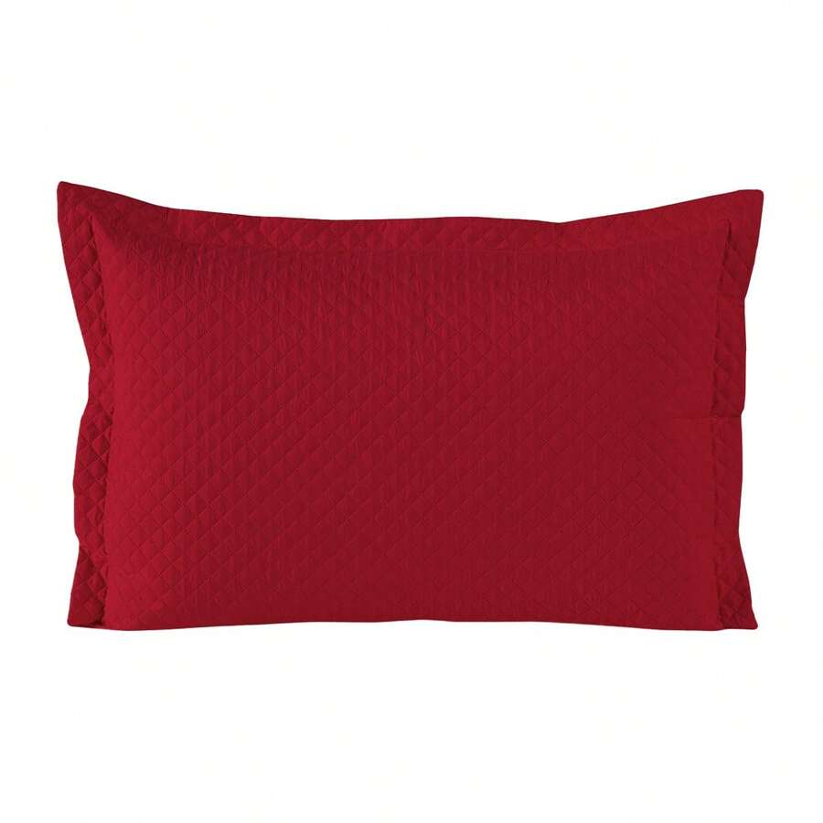 Set Of 2 Quilted Pillowcases - 紅色 - 查看 1