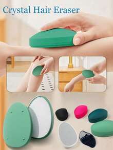 1个可重复使用的水晶腿部脱毛器，无痛去角质脱毛工具，女士无痛物理水晶脱毛设备，玻璃脱毛器，四季通用水晶脱毛器，无痛脱毛器，便携式温和脱毛器，温和去角质，神奇脱毛工具 - 普通款 - 查看 7