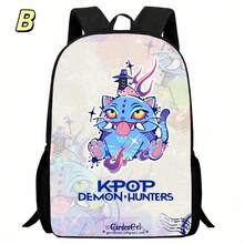 Mattel 新款跨境产品 Huntrix Kpop 女巫狩猎主题卡通印花背包 16 英寸，背包，书包，收纳袋，返校礼物 - 彩色 - 查看 4