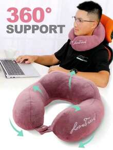 Upgraded U-Shaped Travel Pillow Supportive Neck Pillow - 1PC - View 6