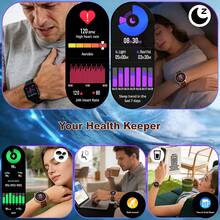 Unisex Smartwatch With Colour Display, Featuring 24/7 Heart Rate Monitoring, Blood Oxygen Saturation Tracking, Blood Pressure Measurement, Sleep And Stress Health Monitoring, Blood And Body Composition Analysis, And Multiple Exercise Modes. - màu nâu - Xem 4