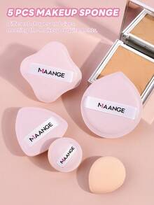 MAANGE 18pcs Makeup Brush Set Includes 13 Double-Ended Brushes + 5 Makeup Sponges, Gift Box, Blush Brush, Powder Brush, Eyeshadow Brush, Concealer Brush, Highlighter Brush, Eyebrow Brush, Lash Brush, Lip Brush, Nose Contour Brush, Travel Makeup Brush Set Gift For Women And Girls - Pink - View 9