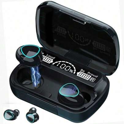Wireless Headset Bluetooth Headset In-Ear Earplugs High Fidelity Stereo Noise Canceling Headset LED Display