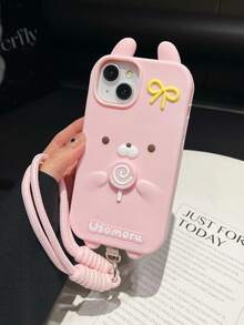 挂件卡通可爱旋转棒棒糖兔子手机壳，兼容 17、Apple 16，也适用于 14/15 Pro Max 手机壳 13 - 彩色 - 查看 2