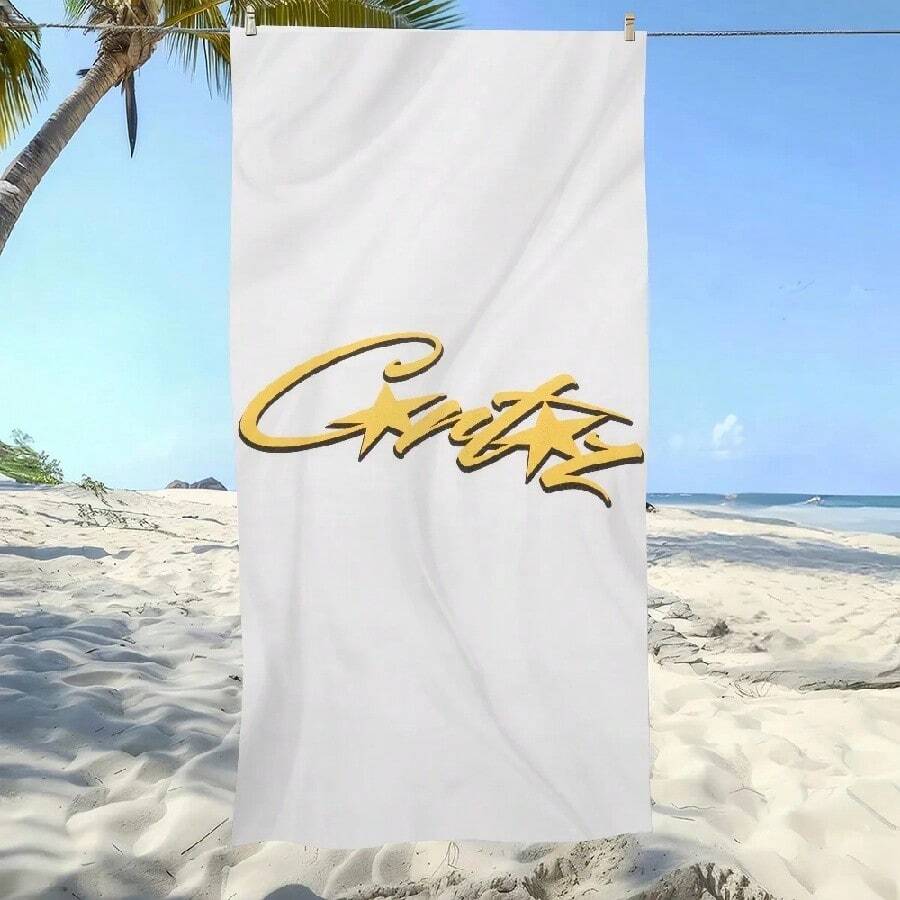 Towel Soft Pool Gift For Travel Cool Luxury Gym Shower Camping Quick Dry Sports Large C-Corteizs Fashion Beach Towel(3).Jpg - 白色 - 查看 1