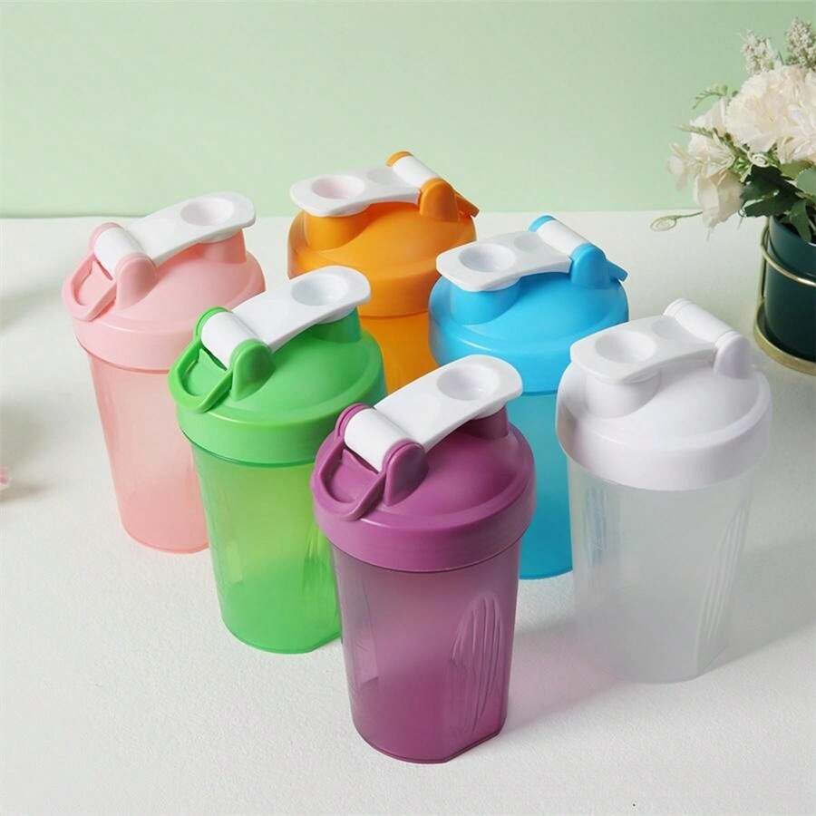 400毫升便携式奶昔摇摇杯，健身补剂蛋白粉杯 - 彩色 - 查看 1