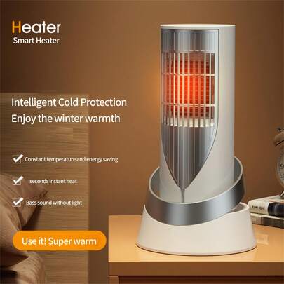 1200W PTC便携式电暖器，快速加热，静音设计，适用于办公室、房间、桌面等室内环境。