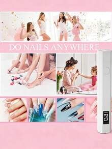 Portable Nail Polish Gel Dryer Machine,Gel Nail Polish Glue Drying Machine,Handheld Nail Lamp,USB Mini Nail Dryer Lamp,180mAh Battery Pack UV LED Nail Light For Curing All Nail Gel Nail Lamp Home Salon Too,Nail Art Creation Tool - 彩色 - 查看 9