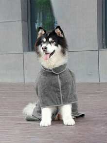 宠物浴袍，吸水性强速干的狗狗/猫咪浴巾，柔软超细纤维宠物浴袍 - 彩色 - 查看 2