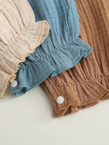 Bộ áo liền quần không tay mùa hè cho bé gái, áo liền quần cotton thoải mái cho kỳ nghỉ, bộ đồ chơi nhẹ nhàng. - Nhiều màu - Xem 5