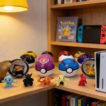 精灵球玩偶套装，内含随机迷你收藏人偶，大师球宠物怪兽玩偶，生日派对/节日礼物，圣诞节、万圣节 - 彩色 - 查看 3