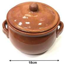 OISE ART STORE Pentola Tegame In Terracotta Bombata Con Manici E Coperchio Da Forno Cottura 18 - - Multicolore - Visualizzare 1