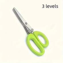 1件/2件装多层不锈钢厨房剪刀 - 多功能切碎器，采用加厚不锈钢制成，配有三把锋利刀片。一体式结构确保其耐用性和抗变形性。 - 彩色 - 查看 6