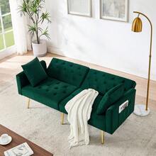 Sofa Bed Mattress - Green + Velvet - View 10