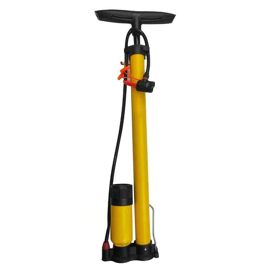 Bike Pump Universal 160psi High Pressure Manual Bike Tire Pump with Gauge Multiple Valves for Car Tires Basketball Football - Amarillo - Ver 1