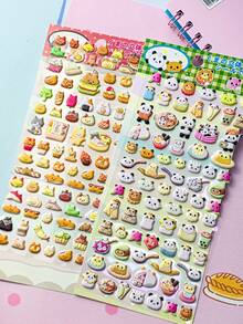 3D Embossed Crystal Stickers, Fruit Rabbit, Children's Handmade Educational DIY Decorative Materials Stickers, Spiral Notebook, Office & School Supplies - Multicolor - View 1