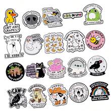 20pcs/Set Cute Enamel Pin Lapel Pins Badges On Backpack Women's Brooch Clothes Gift Jewelry Fashion Accessories - Black - View 5