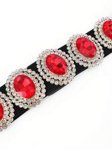 1 pezzo Cintura larga elastica da donna, vita stringente elastica con decorazione fibbia in metallo, adatta per abiti vintage a vita alta - cintura - Visualizzare 9