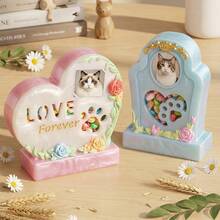 Heart-Shaped Pet Urn Mold, Creative Storage Box Epoxy Resin Silicone Mold, Gravestone Decor Plaster Mold, Can Hold Photos - Pet Urn Mold - View 2