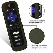 2 Pack Remote Case Battery Cover For  Roku Smart TV Streaming Stick Remote Silicone Protective Controller Universal Sleeve Skin Black And Red - A - 查看 5