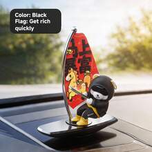 1pc Swinging Surfing Bear Car Decor, Creative Dashboard Ornament, Car Accessories Gift - One Size Fits All - View 7