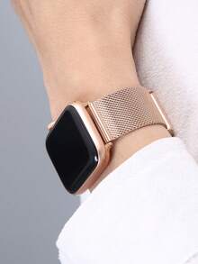 1条奢华玫瑰金不锈钢表带，适用于 38mm、40mm、41mm、42mm、44mm、45mm、46mm、49mm，优雅智能手表表带，兼容 Series 11、SE3、10、9、8、7、6、5、4、3、2、1、Ultra3/2/1，男女皆宜，商务休闲皆可佩戴。 - 玫瑰金 - 查看 4