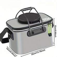 1pc Foldable Thick Fishing Tackle Storage Box, Multifunctional Handheld Fishing Gear Organizer And Fish Container - Multicolor - View 8