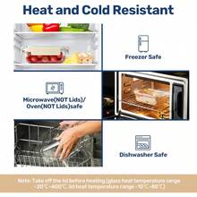 Contenedores de comida de vidrio con tapa herméticos, para todas las temperaturas sin BPA, ideales para preparación de comidas y almuerzo-029 - Beis - Ver 4