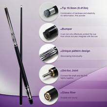 10.5mm Premium Black & Purple Billiard Cue - 146.61 Cm, Made Of Graphite And Carbon Composite Material, High-Quality Non-Slip Sweat-Resistant Leather Grip, Accurate Hitting, Lightweight, 19-21OZ - Ideal As A Perfect Gift - 174 Purple Tip Small Head Stick - View 4