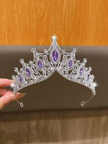 1 Stück große silberne Krone, modischer koreanischer Stil Krone, geeignet als Kopfschmuck für Geburtstage und Aufführungen - Silber - Übersicht 1