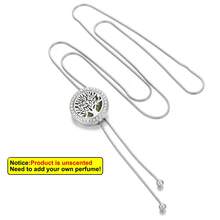 New Zirconia Flower Tree Of Life Aromatherapy Necklace Diffuser Pendant Long Tassel Necklaces Rhinestone Perfume Open Locket Pendants Necklaces Adjustable Size Women Sweater Chain Tassel Necklace DIY Accessories Gift - Round - View 14