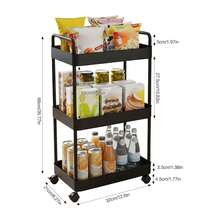 2-Tier Rolling Plastic Storage Cart With Wheels Mobile Organizer Perfect For Kitchen Bathroom Bedroom Laundry Pantry Garage Office Dorm Snack & Household Utility Cart Portable Space Saving Multi-Purpose Sturdy Lightweight Easy Assembly - Multicolor - View 13