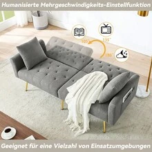Sofa Bed Mattress - Gray + Teddy - View 10