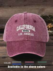 1pc/2pcs Embroidered CALIFORNIA 1685 LOS ANGELES Washed Baseball Cap, Outdoor Adjustable Sun Protection Casual Hat, Suitable For Spring/Autumn Travel, Beach Vacation, Y2K Style Youth Hat - Baseball Cap - View 8