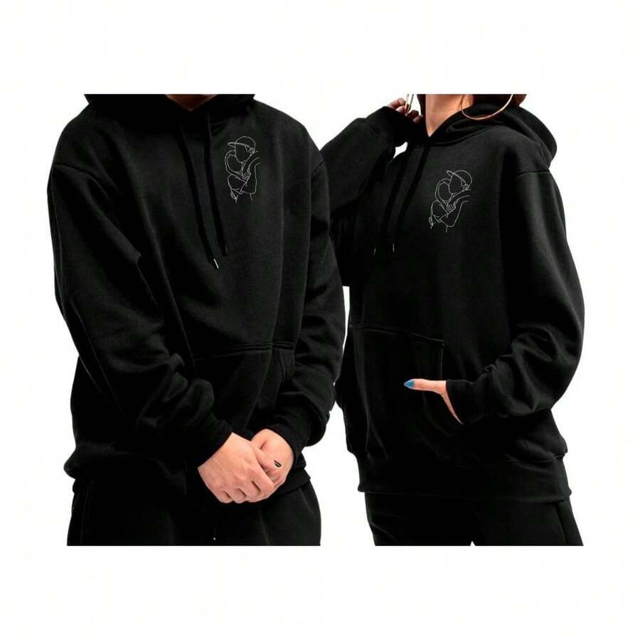 Set Of 2 Couple Sweatshirts TOGETHER For Winter, Warm Coats - M:P F:M - View 1