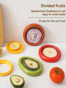 1/4件套可重复使用硅胶果蔬保鲜盒套装 - 抗氧化冰箱保鲜盒带盖 - 延长果蔬保鲜时间 - 彩色 - 查看 3