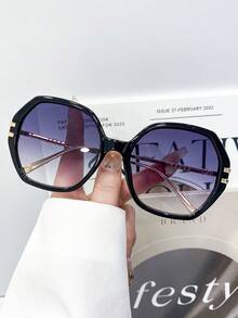 新款时尚百搭多边形金属复古女式眼镜，简约日常度假高品质街头风男女通用派对海滩度假个性化眼镜 - 彩色 - 查看 13